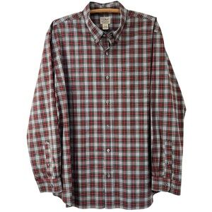 L.L. Bean 100% Cotton Mens Button Down Shirt Size XXL Traditional-Fit Gray